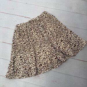 She + Sky Leopard Print Skort Skirt Built In Shorts Size Small